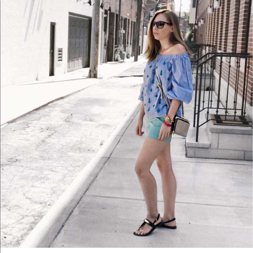 JCrew Off The Shoulder Beaded Top
